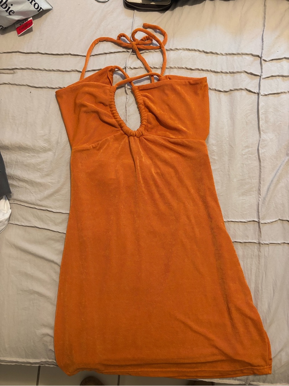 Peppermayo Orange Strappy Keyhole Mini Dress - Picture 4 of 7